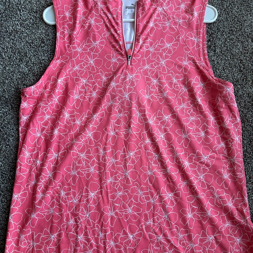 Puma Pink Floral Golf Tank Top